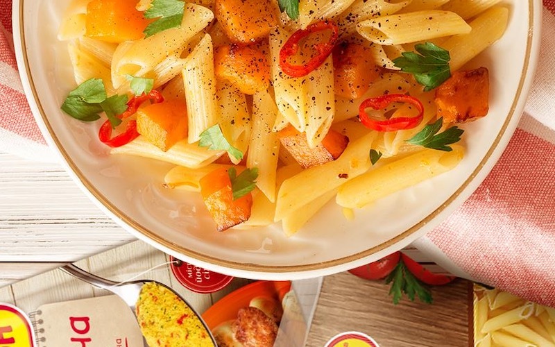 Макароны с тыквой и острым перцем рецепт - Роллтон. Кулинарио