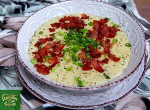 Картофельный крем-суп с беконом