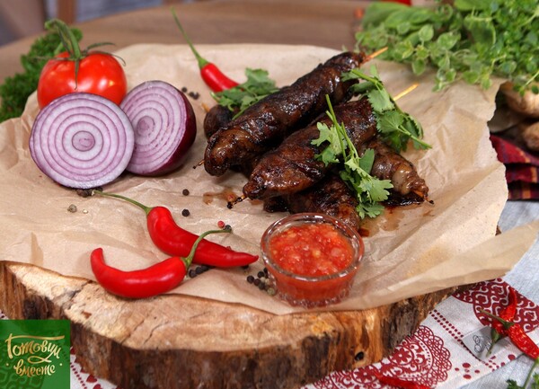 Шашлычки из куриной печени