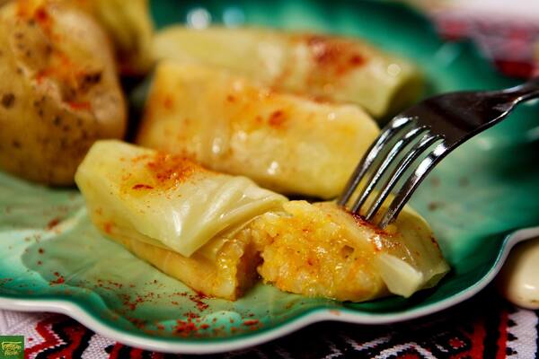 Постные голубцы с кукурузной крупой