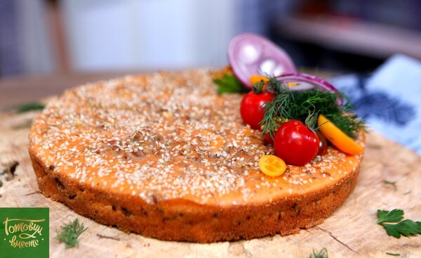 Мясной пирог на сметане