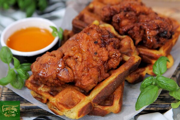 Chicken & Cheese Waffles - Chicken & Cheese Waffles