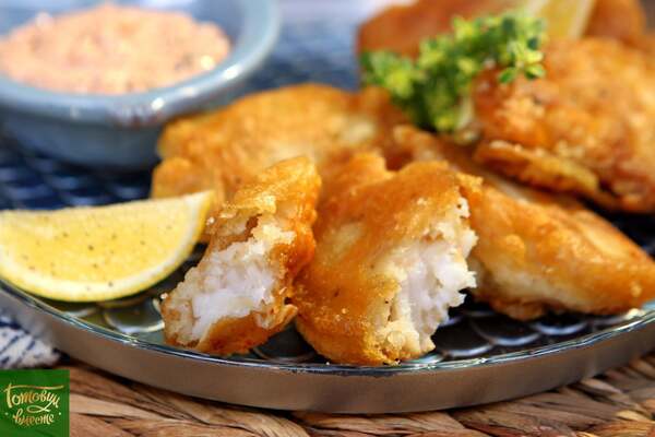 Perch fillet in crispy batter